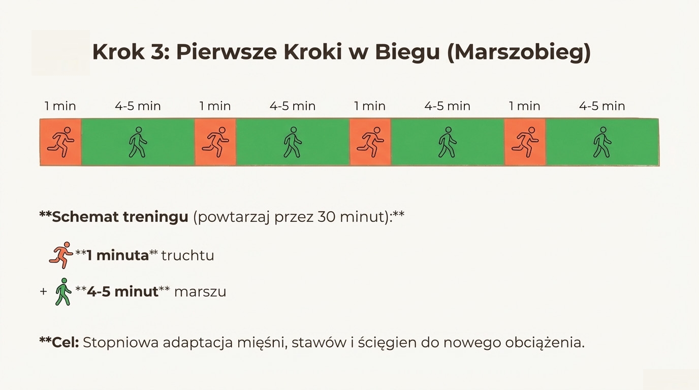 Krok 3: Pierwsze kroki w biegu (Marszobieg)