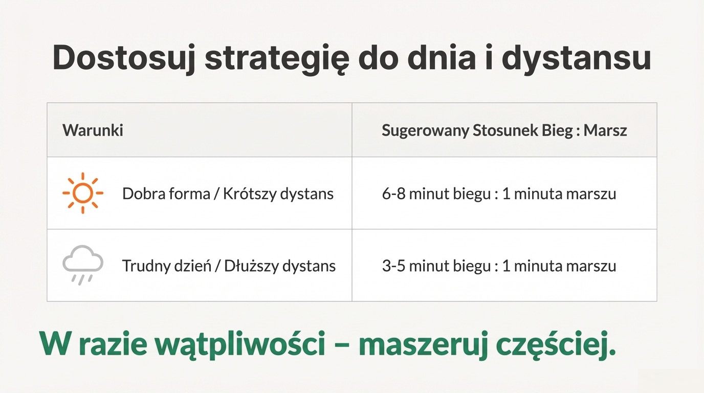 Tabela stosunku biegu do marszu