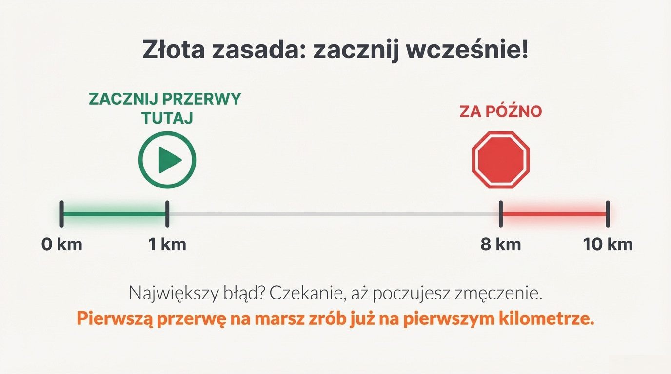 Oś czasu: zacznij przerwy na 1. kilometrze