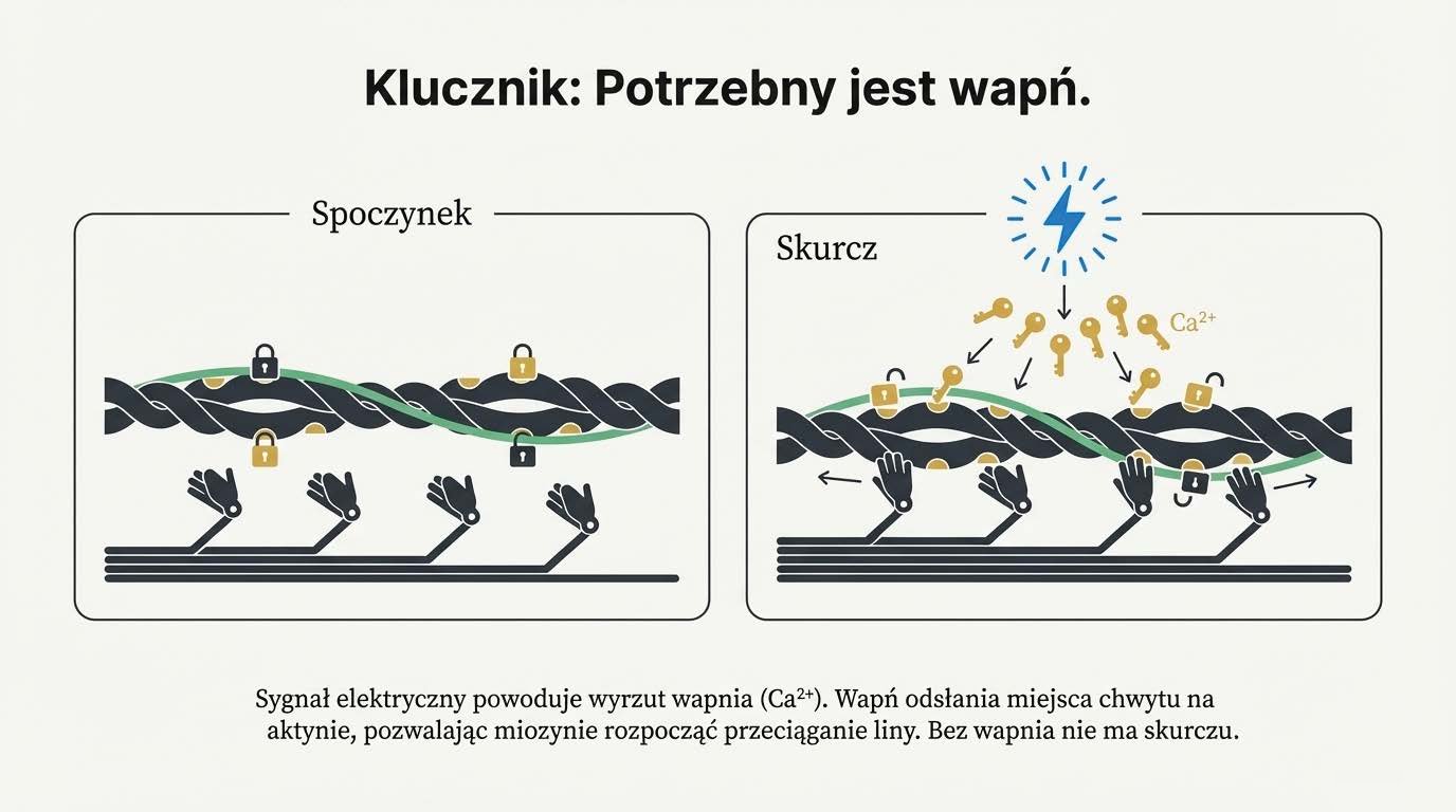 Wapń odsłaniający miejsca chwytu