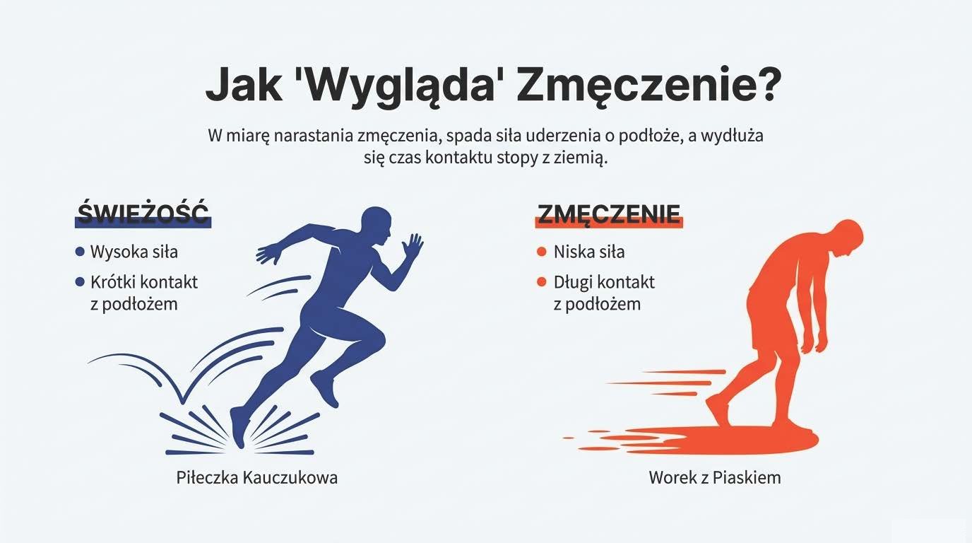 Różnica w dynamice kroku u biegacza świeżego i zmęczonego