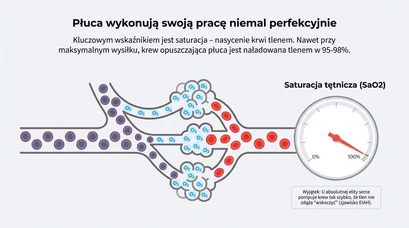 Wskaźnik saturacji tętniczej pokazujący nasycenie krwi tlenem
