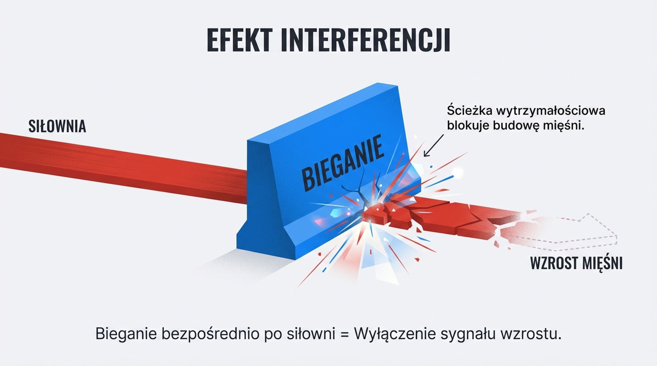 Efekt interferencji - siłownia uderza w bieganie, ścieżka wytrzymałościowa blokuje wzrost mięśni
