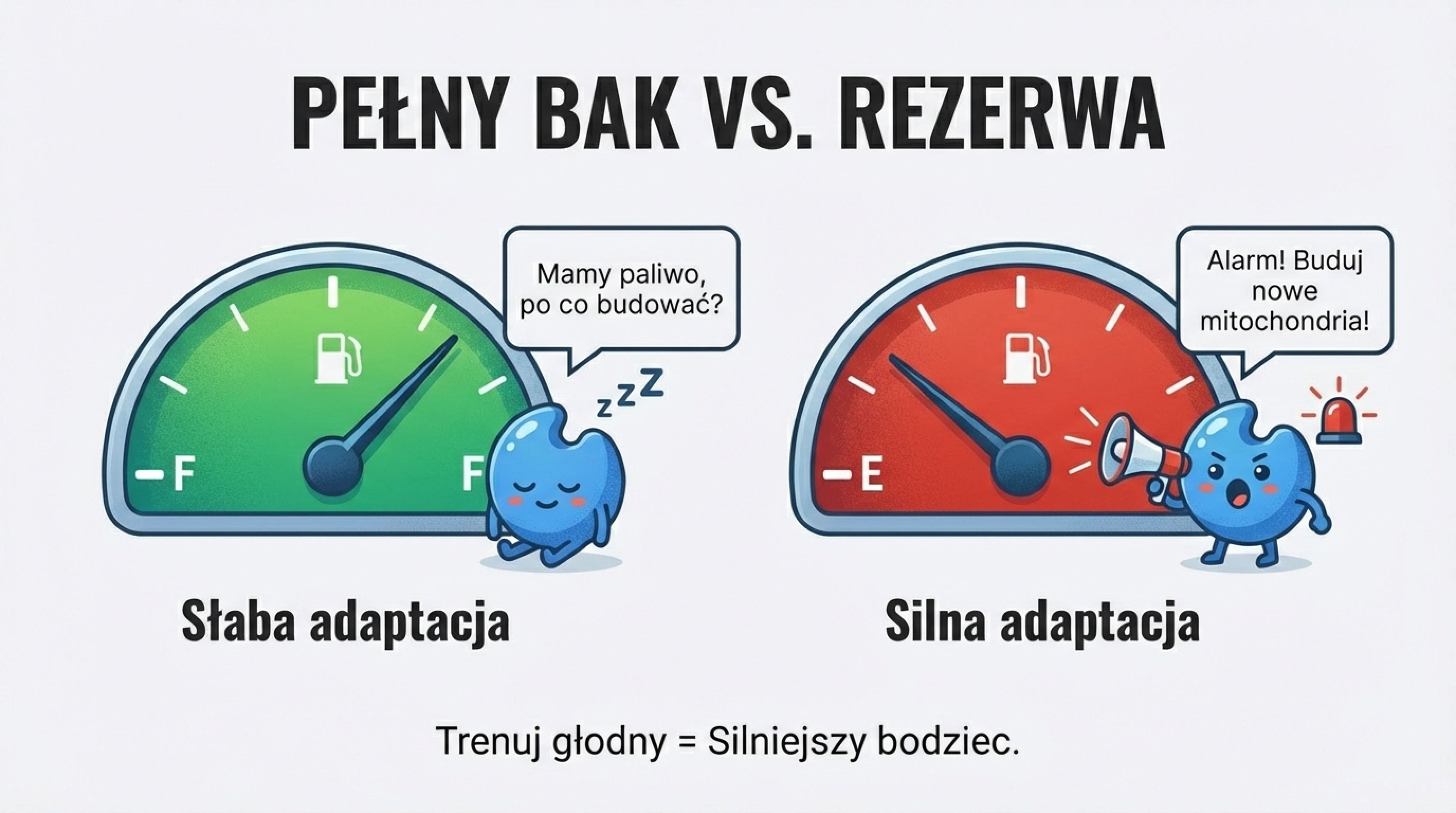 Pełny bak kontra rezerwa - trenuj głodny, silniejszy bodziec adaptacyjny