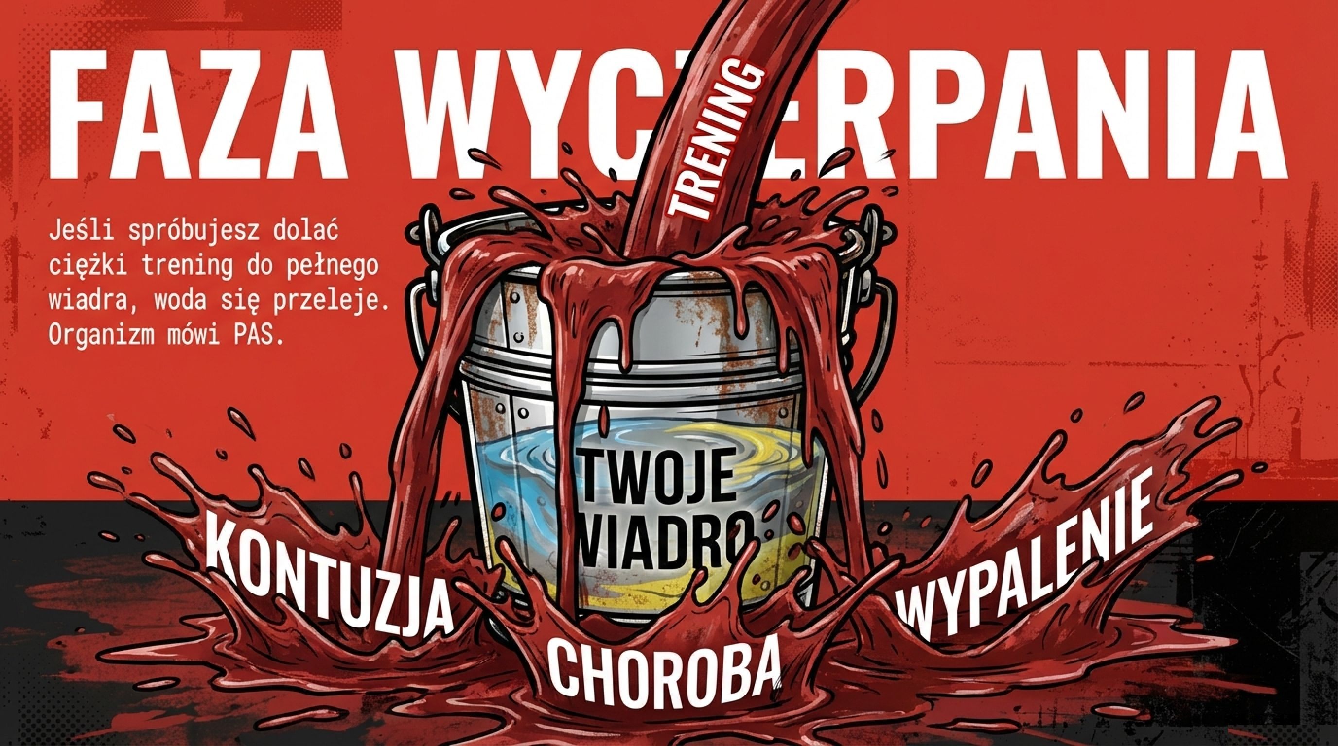 Faza wyczerpania - przepełnione wiadro, kontuzja, choroba, wypalenie