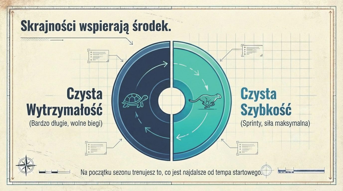 Skrajności wspierają środek - czysta wytrzymałość i czysta szybkość