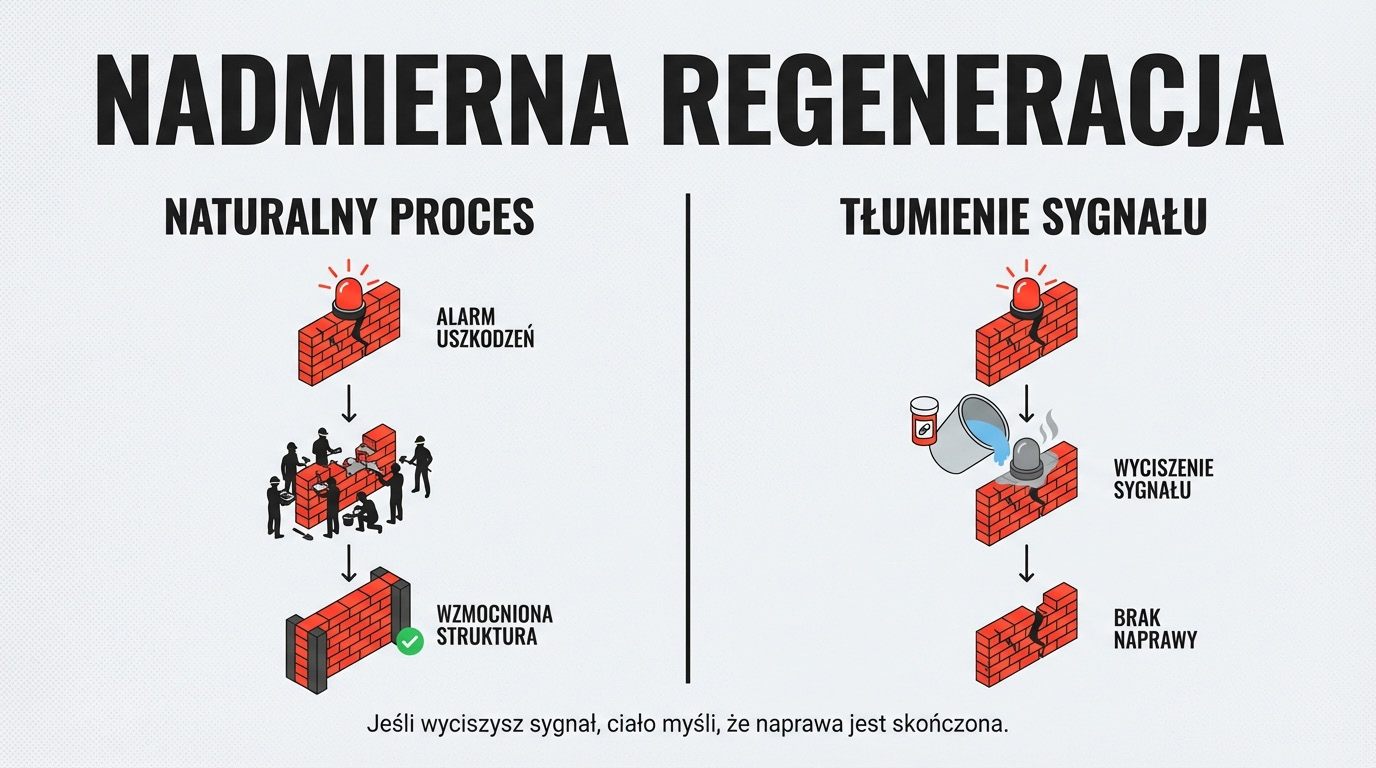 Nadmierna regeneracja - jeśli wyciszysz sygnał, ciało myśli, że naprawa jest skończona