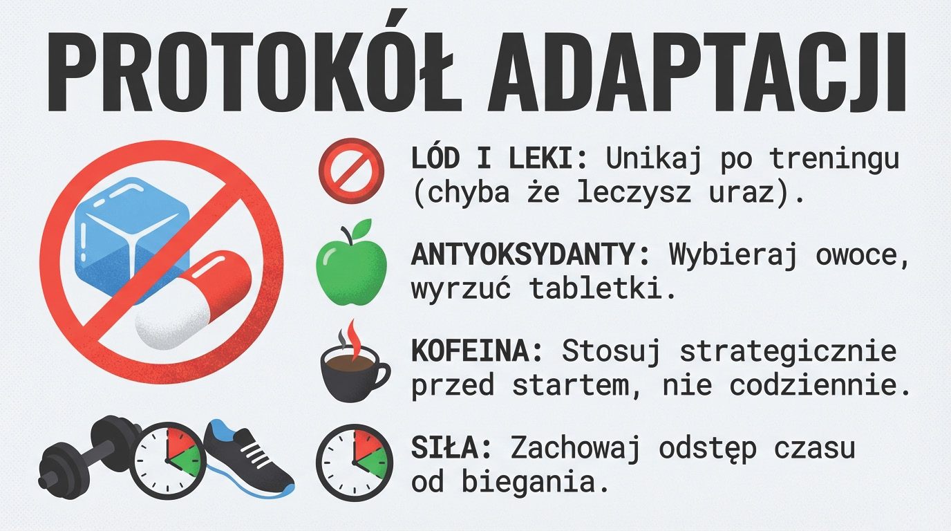 Protokół adaptacji - lód i leki, antyoksydanty, kofeina, siła: cztery zasady