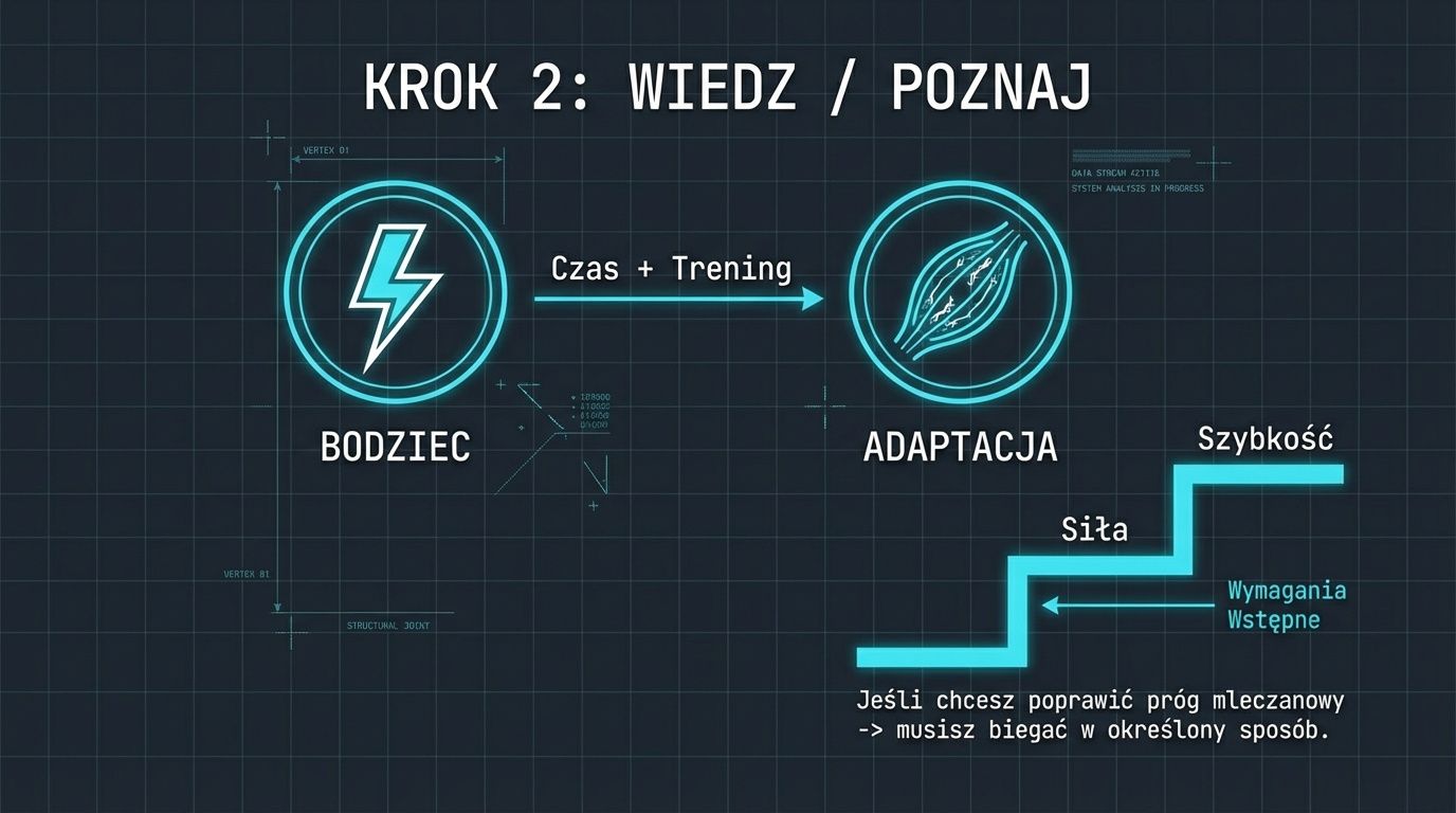 Krok 2: wiedz - bodziec prowadzi do adaptacji, z uwzględnieniem wymagań wstępnych