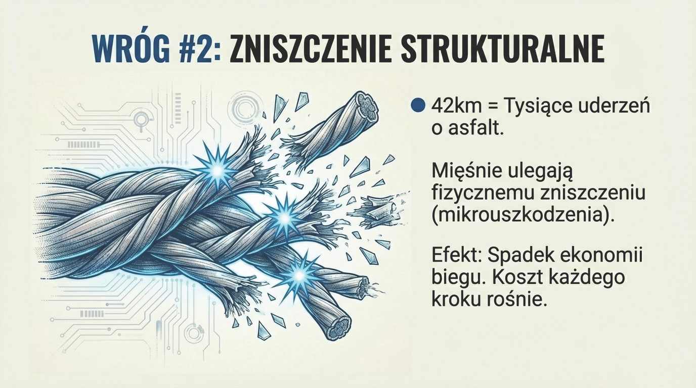 Wróg numer 2: zniszczenie strukturalne - tysiące uderzeń o asfalt niszczą włókna mięśniowe