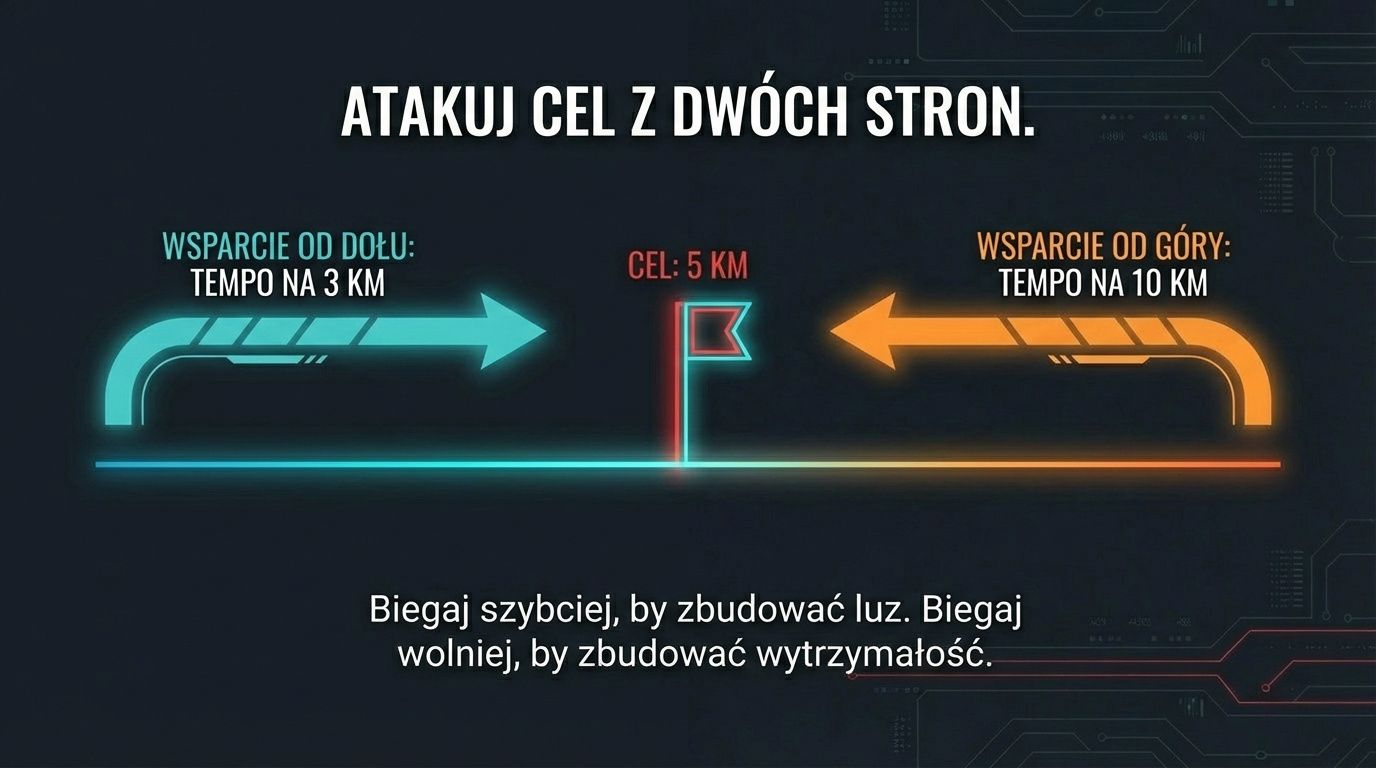 Atakuj cel z dwóch stron - wsparcie od dołu (szybsze tempo) i od góry (wolniejsze tempo)