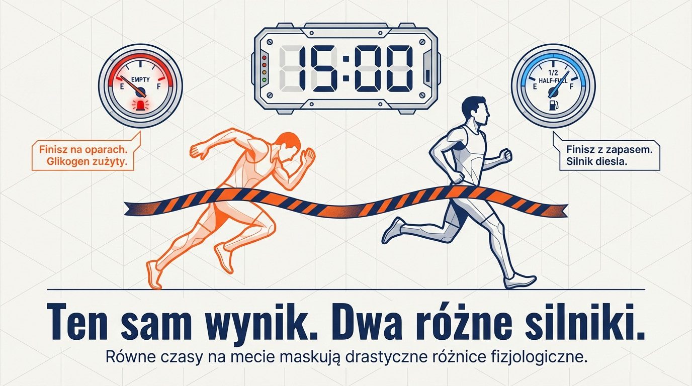 Ten sam wynik, dwa różne silniki - równe czasy na mecie maskują drastyczne różnice fizjologiczne