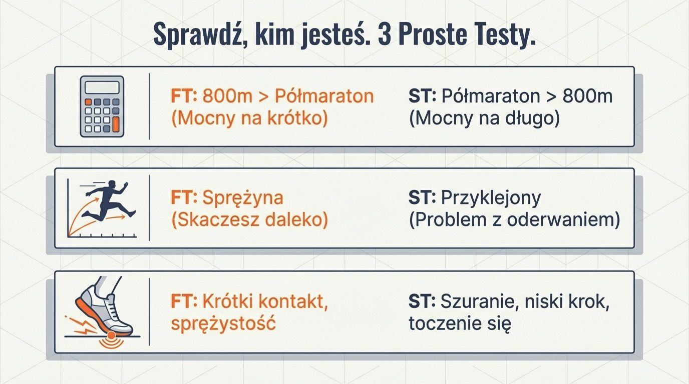 Sprawdź, kim jesteś - trzy proste testy: kalkulator biegowy, skok w dal, kontakt stopy z podłożem