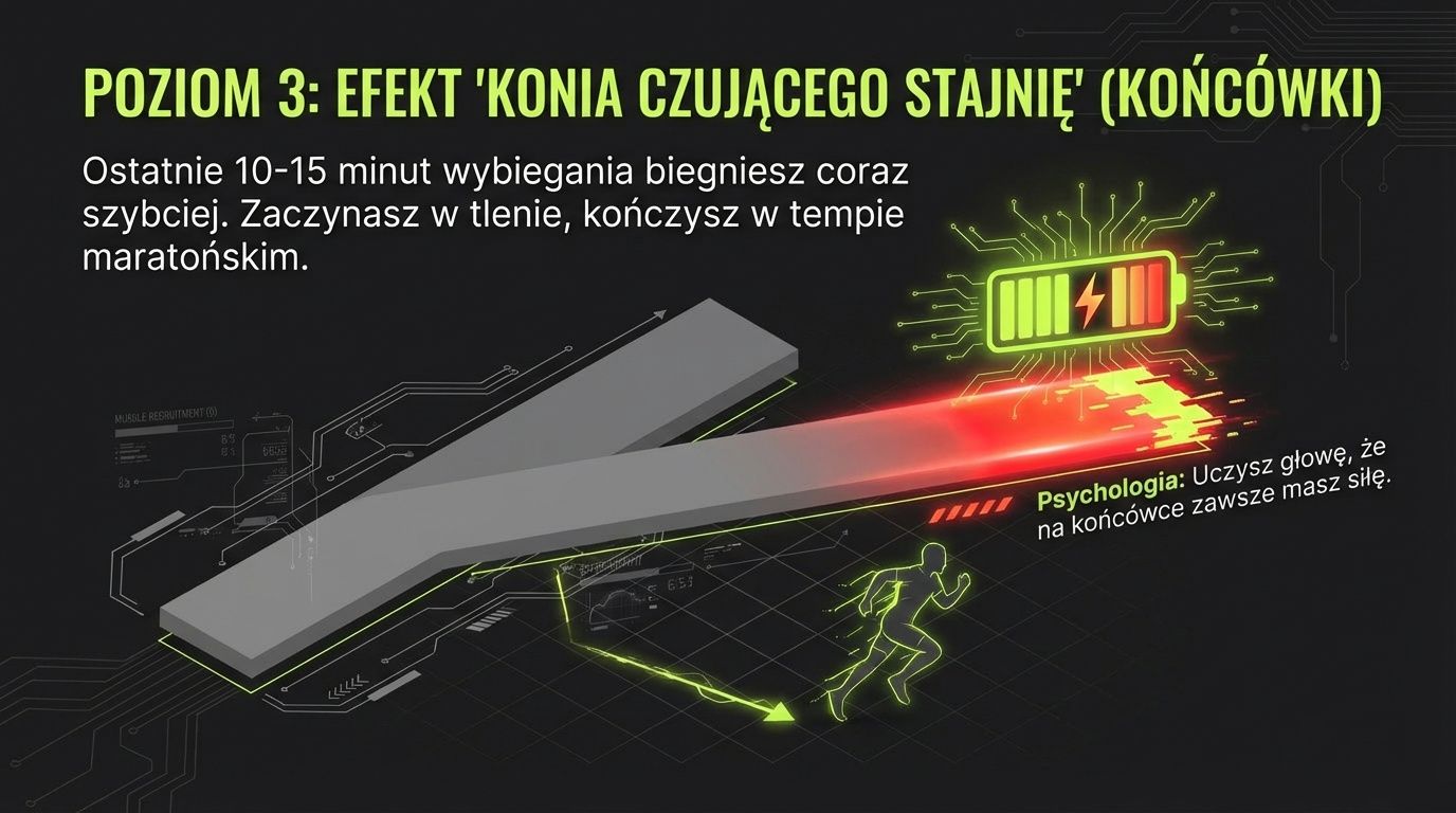 Poziom 3: efekt konia czującego stajnię - ostatnie minuty wybiegania coraz szybciej