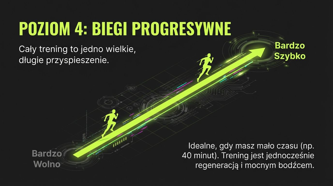 Poziom 4: biegi progresywne - cały trening jako jedno płynne przyspieszenie