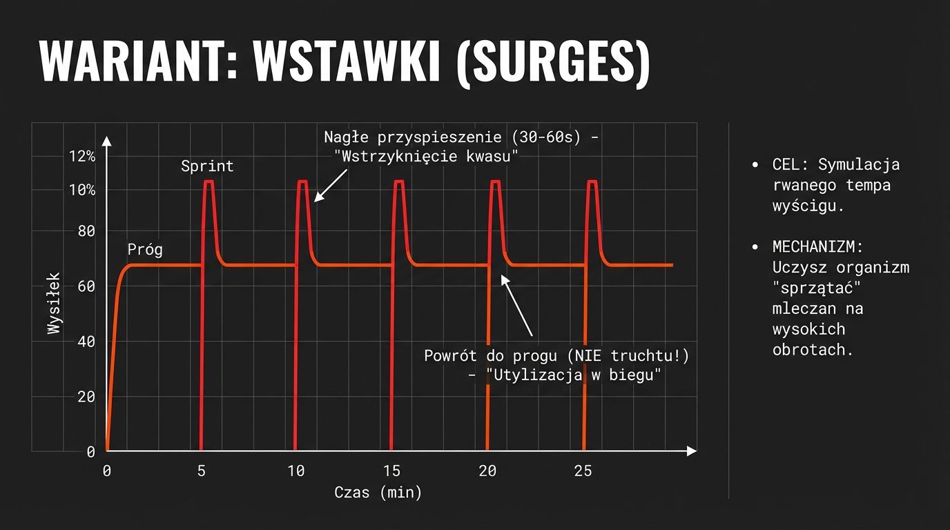 Wariant wstawki - nagłe przyspieszenie to wstrzyknięcie kwasu, powrót do progu to jego utylizacja
