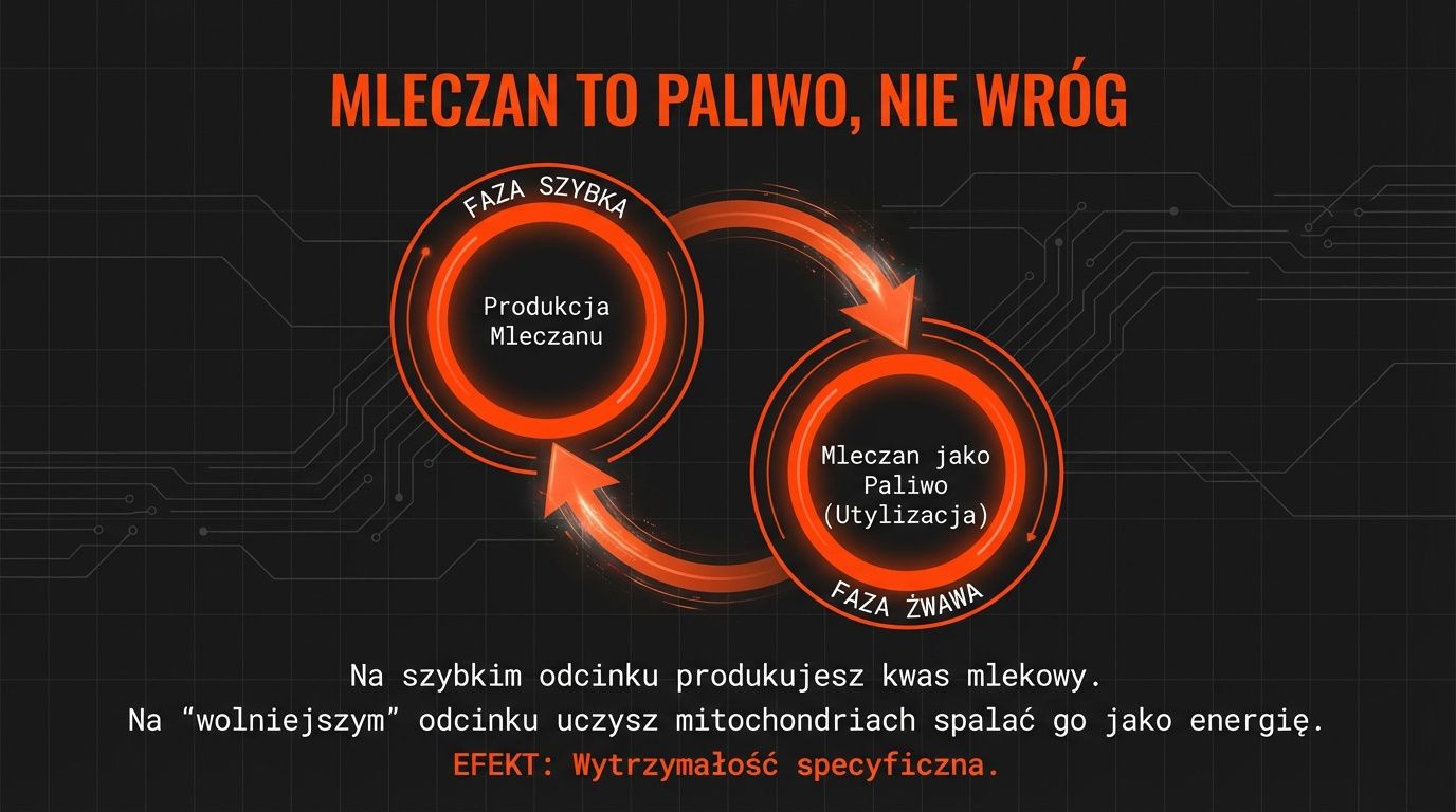 Mleczan to paliwo, nie wróg - faza szybka produkuje mleczan, faza żwawa uczy go spalać