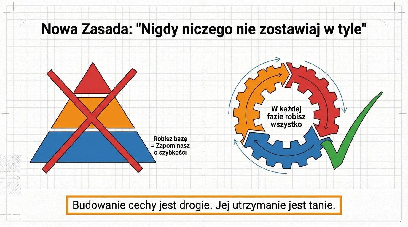 Nowa zasada - nigdy niczego nie zostawiaj w tyle, w każdej fazie robisz wszystko