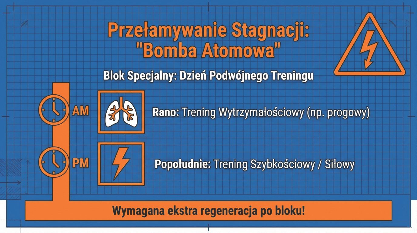 Przełamywanie stagnacji - blok specjalny, dzień podwójnego treningu, wymagana ekstra regeneracja