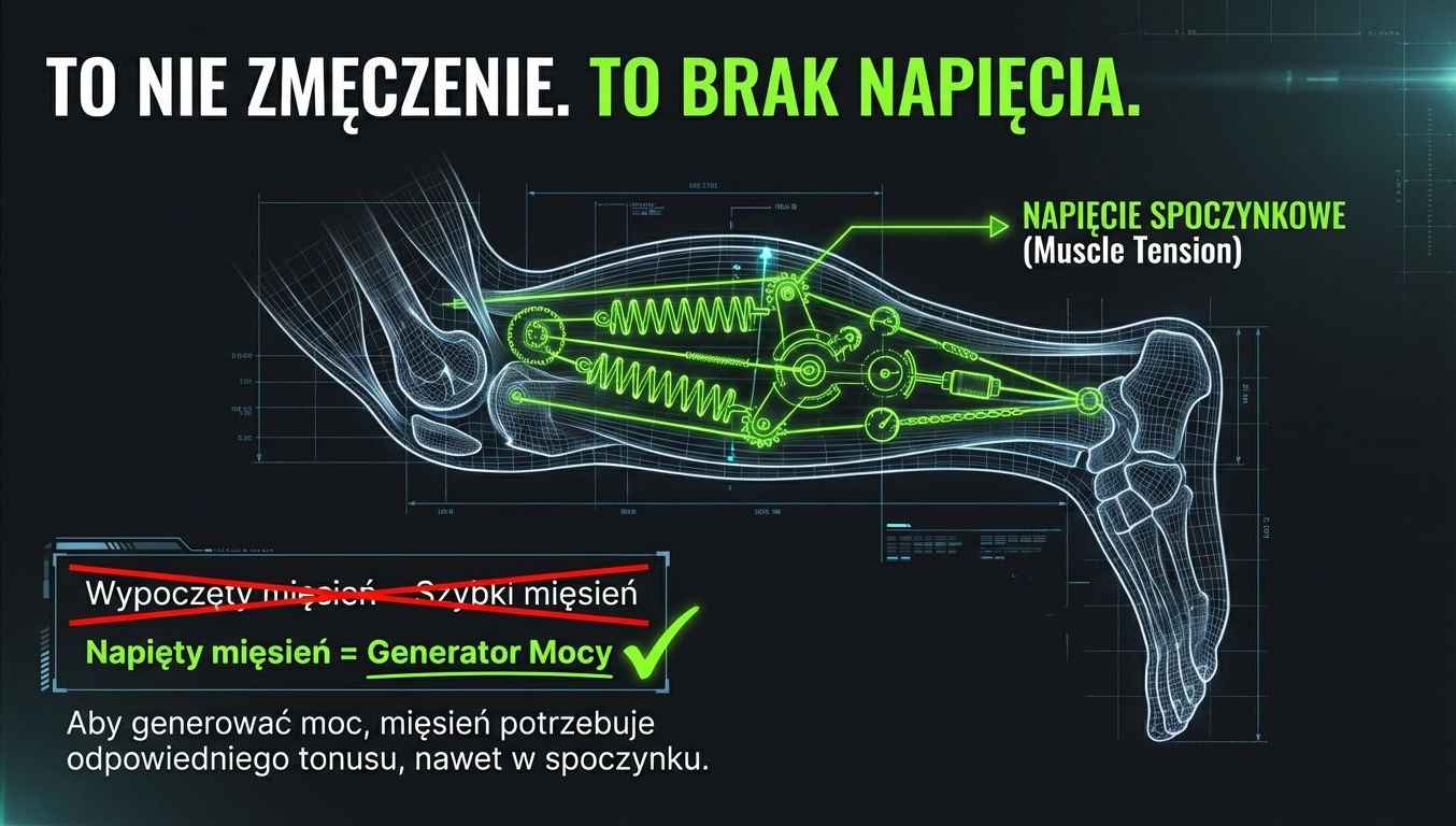 To nie zmęczenie, to brak napięcia - napięty mięsień to generator mocy