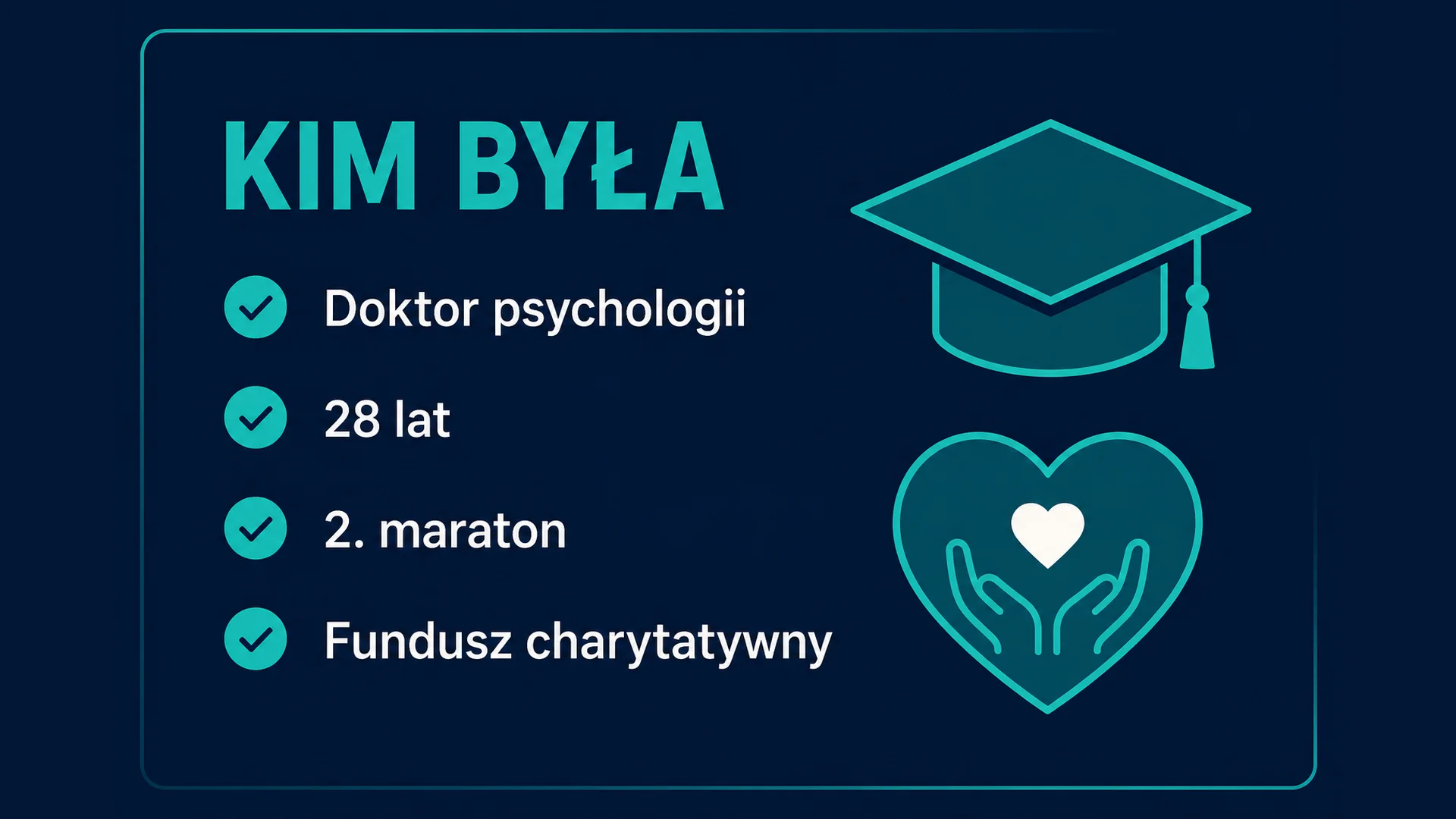 Kim była - doktor psychologii, 28 lat, drugi maraton, biegła dla funduszu charytatywnego