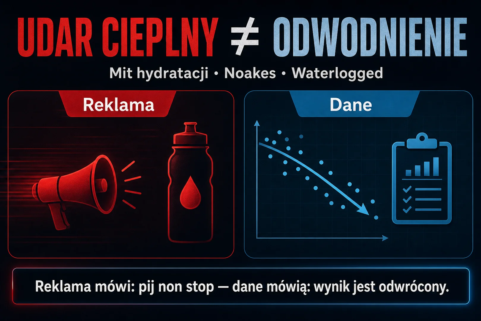 Udar cieplny to nie odwodnienie - reklama kontra dane