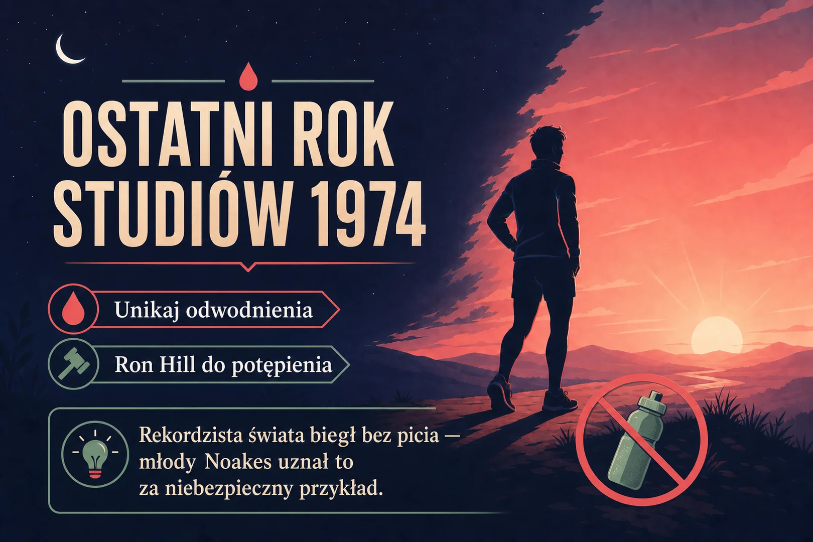 Ostatni rok studiów 1974 - unikaj odwodnienia, Ron Hill do potępienia