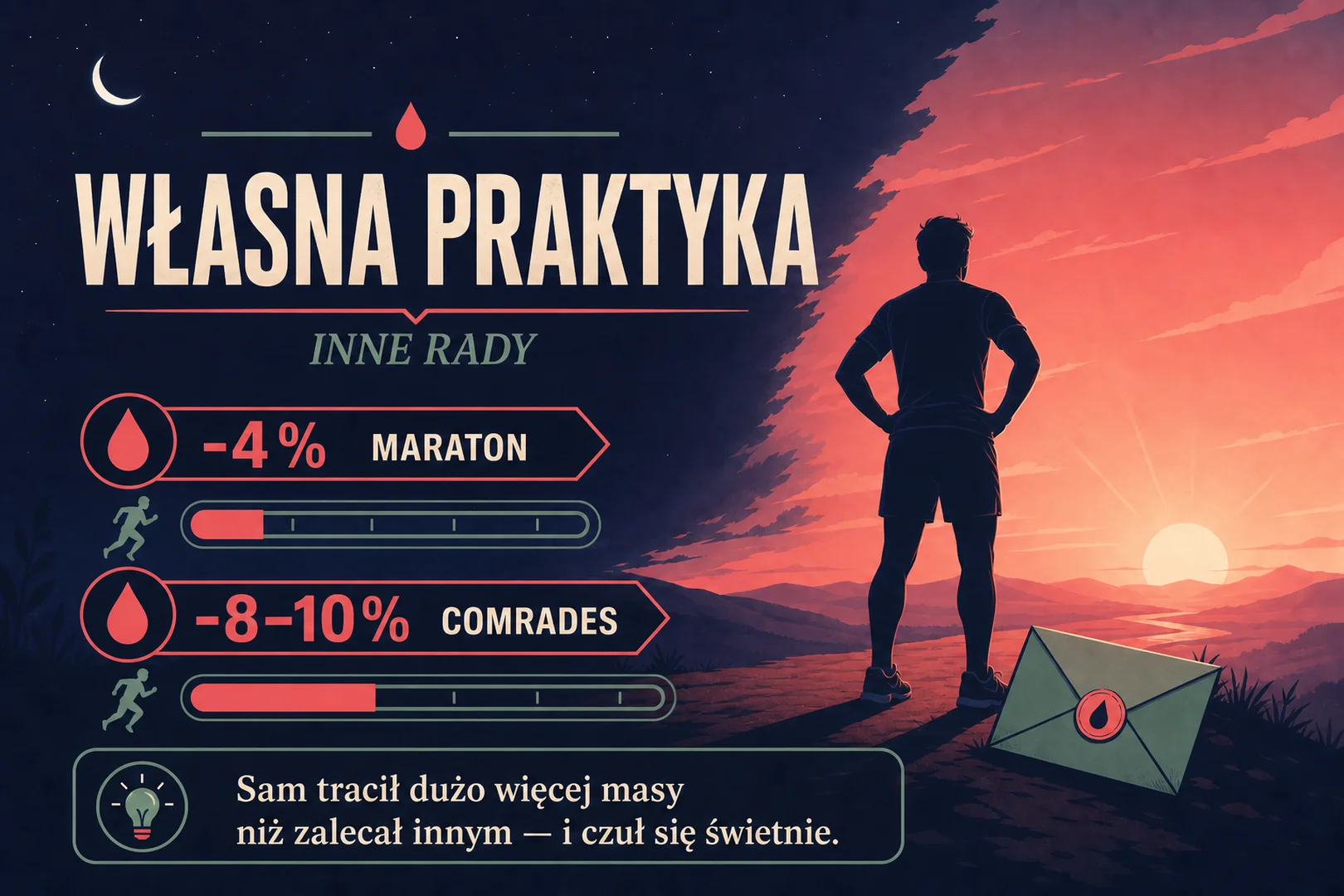 Własna praktyka - minus 4% maraton, minus 8-10% Comrades, inne rady dla innych