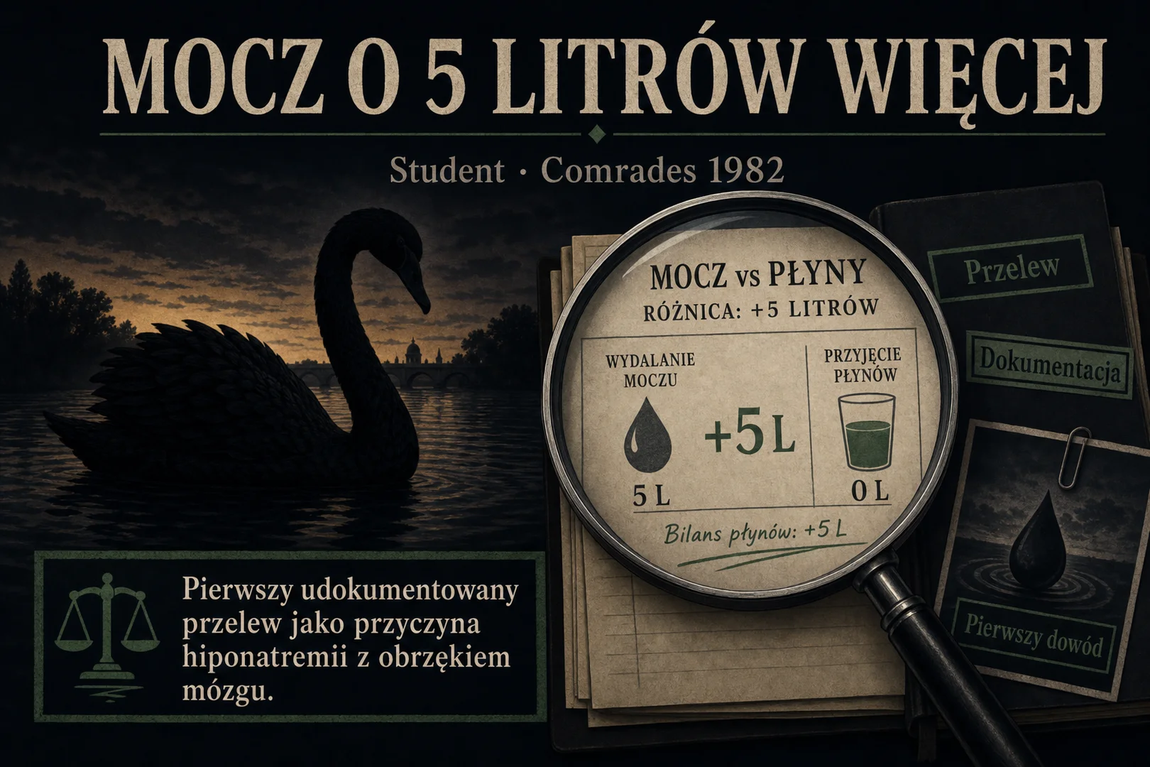 Mocz o 5 litrów więcej - student, Comrades 1982, pierwszy udokumentowany przelew