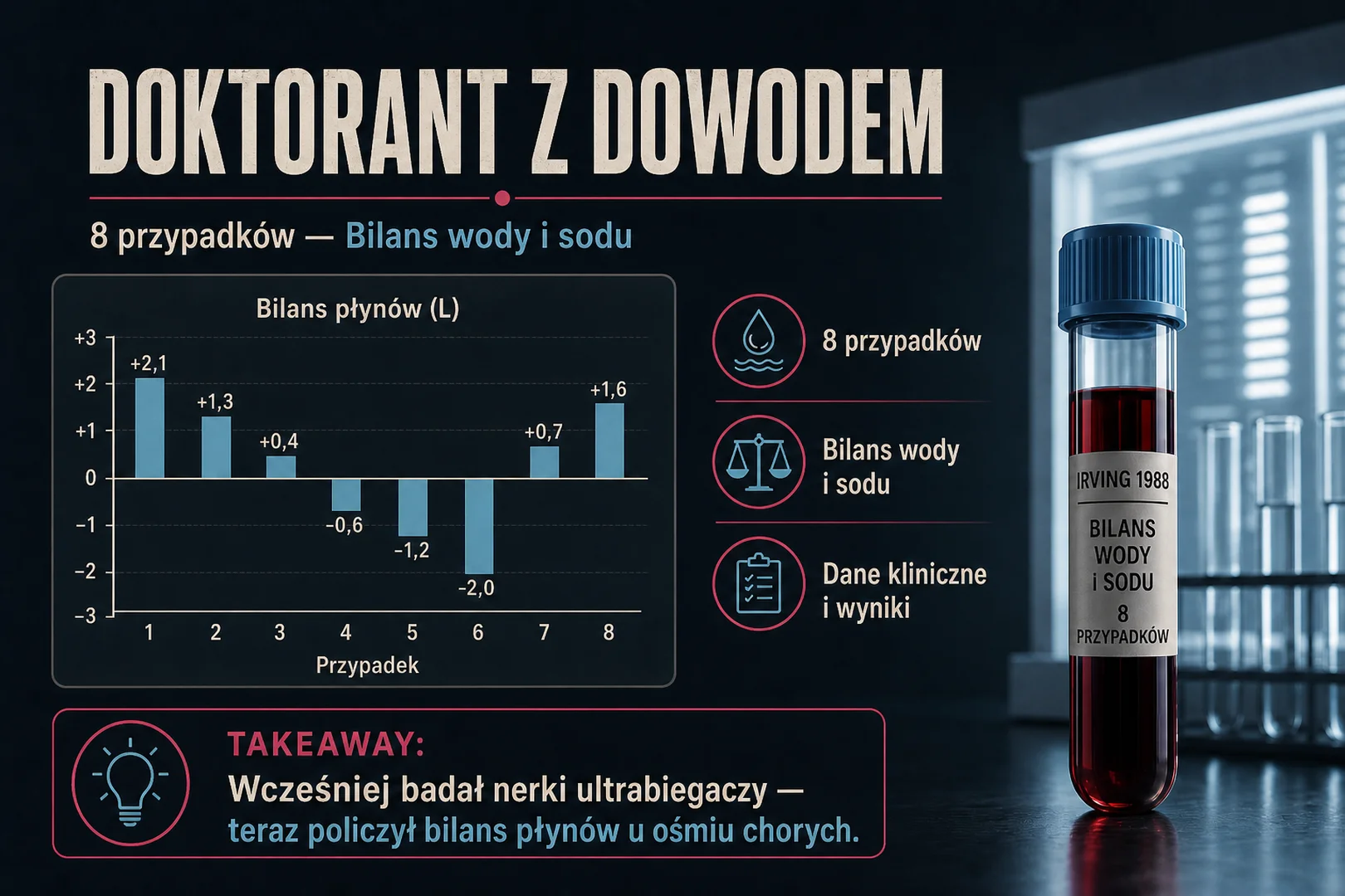 Doktorant z dowodem - 8 przypadków, bilans wody i sodu