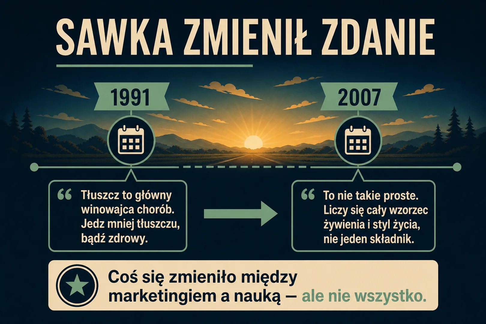 Sawka zmienił zdanie - 1991 kontra 2007, coś się zmieniło między marketingiem a nauką