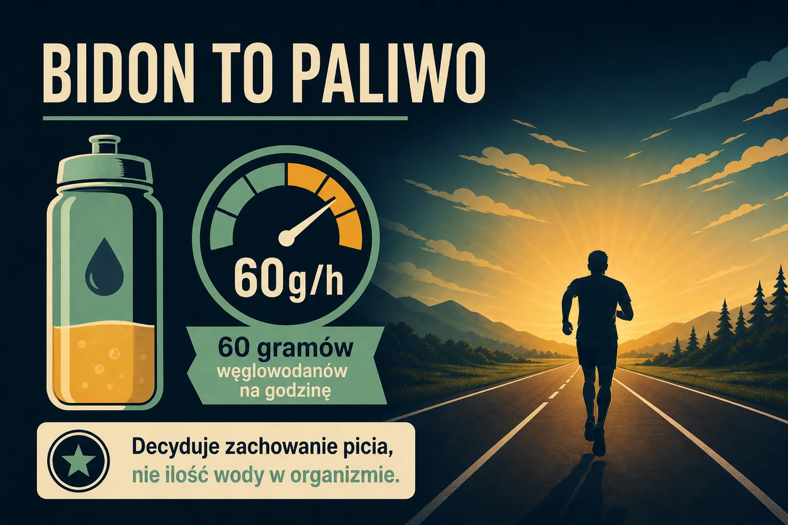 Bidon to paliwo - 60 gramów węglowodanów na godzinę, decyduje zachowanie picia