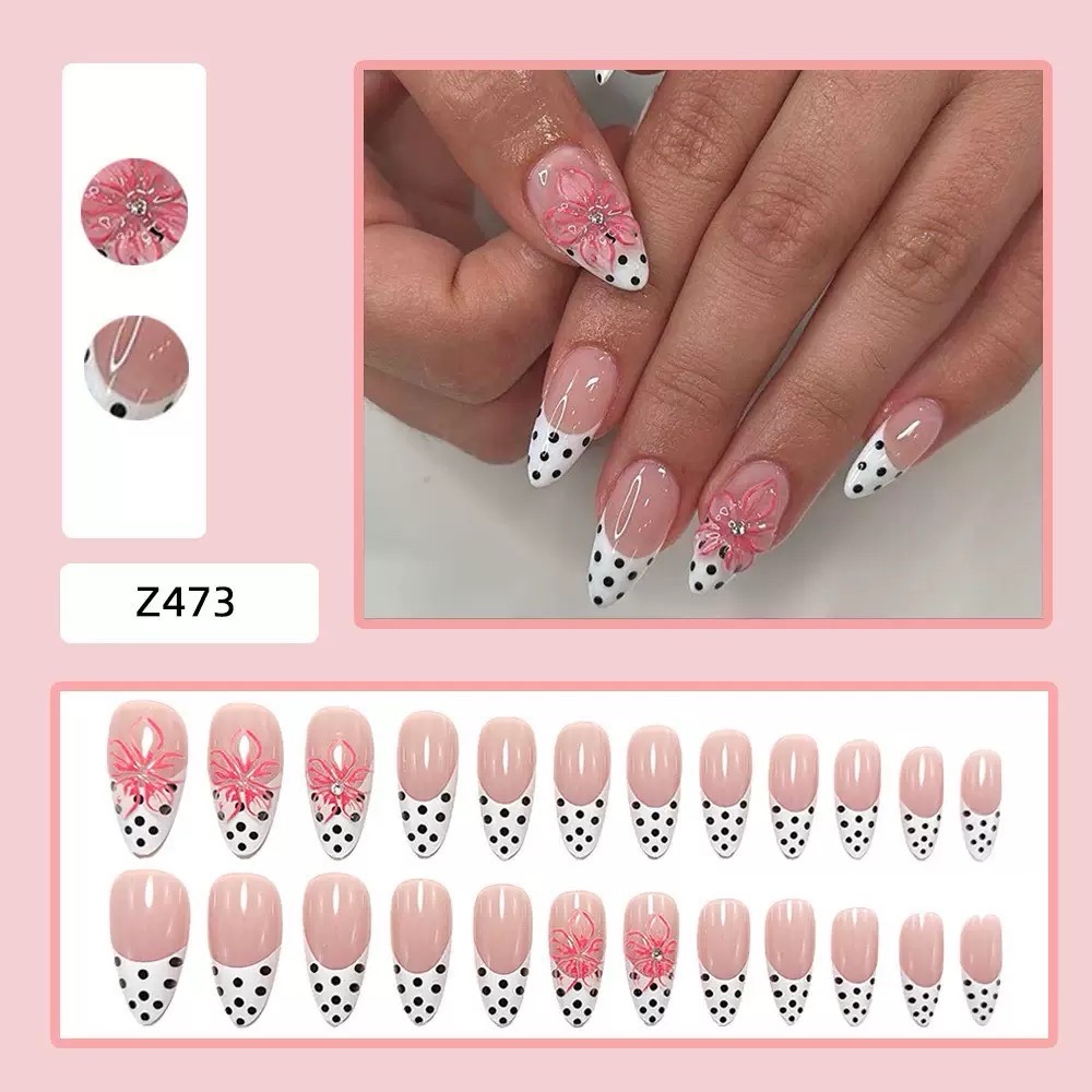 floral French press on nails