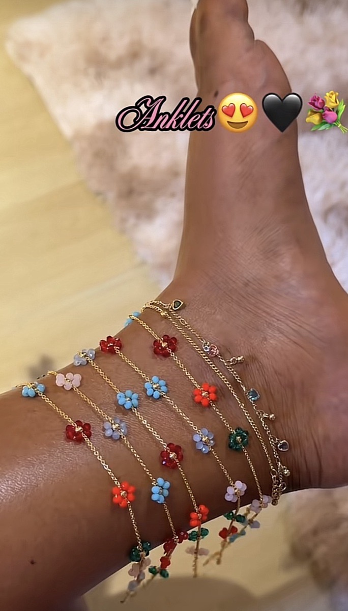 floral themed anklet