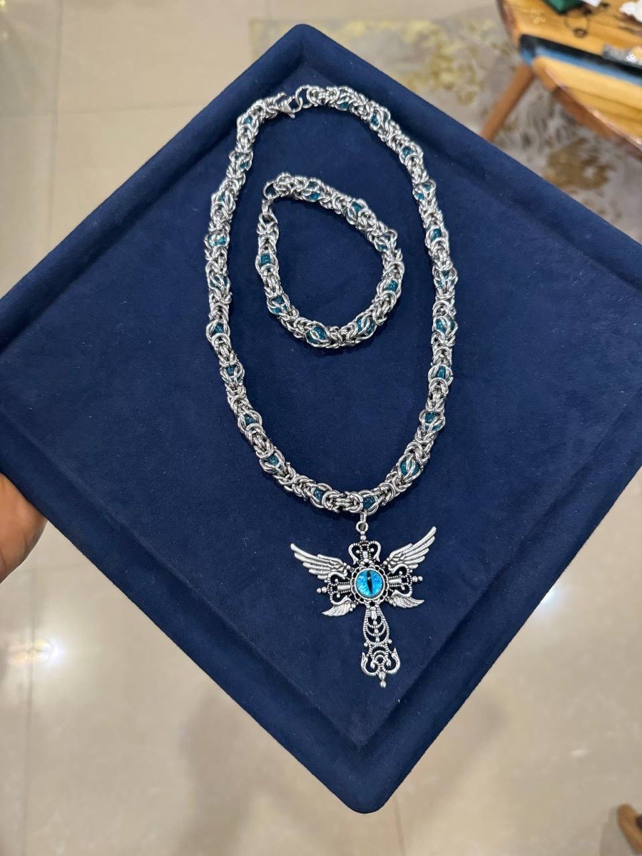 Blue eyes Geomethic chain & bracelet