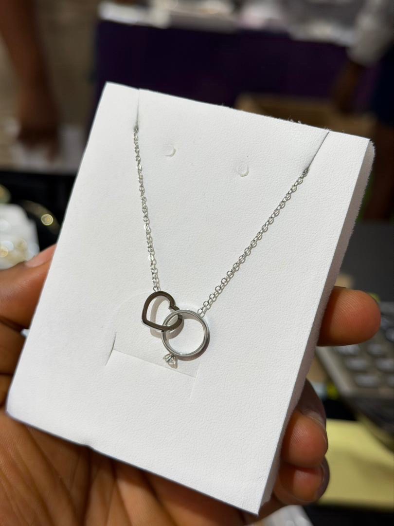 2 in 1 heart shaped & ring necklace