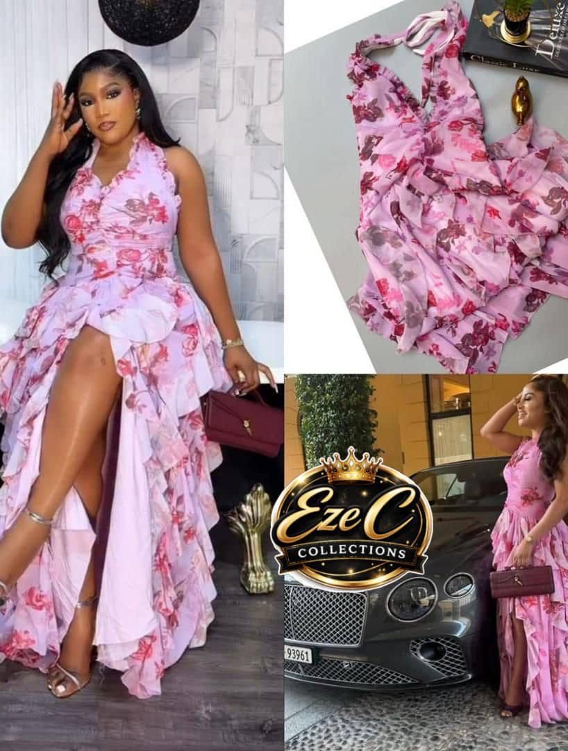 Floral backless gown
