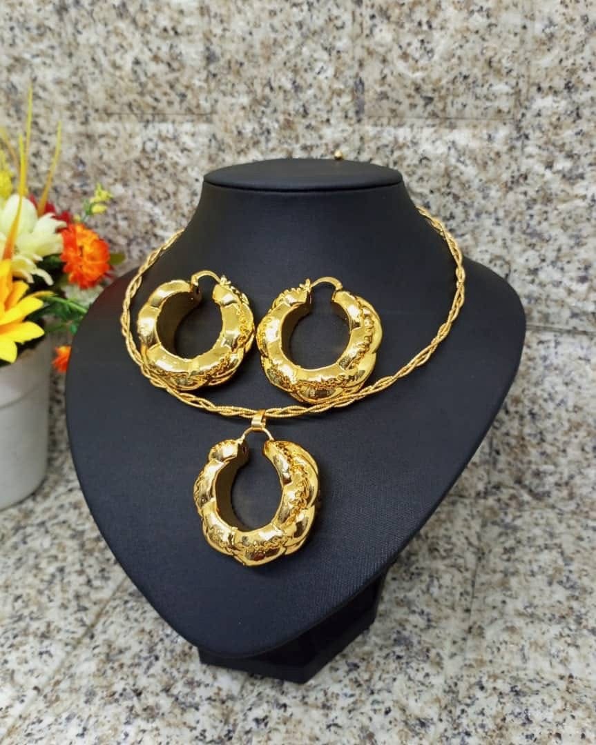 earrings and pendant only