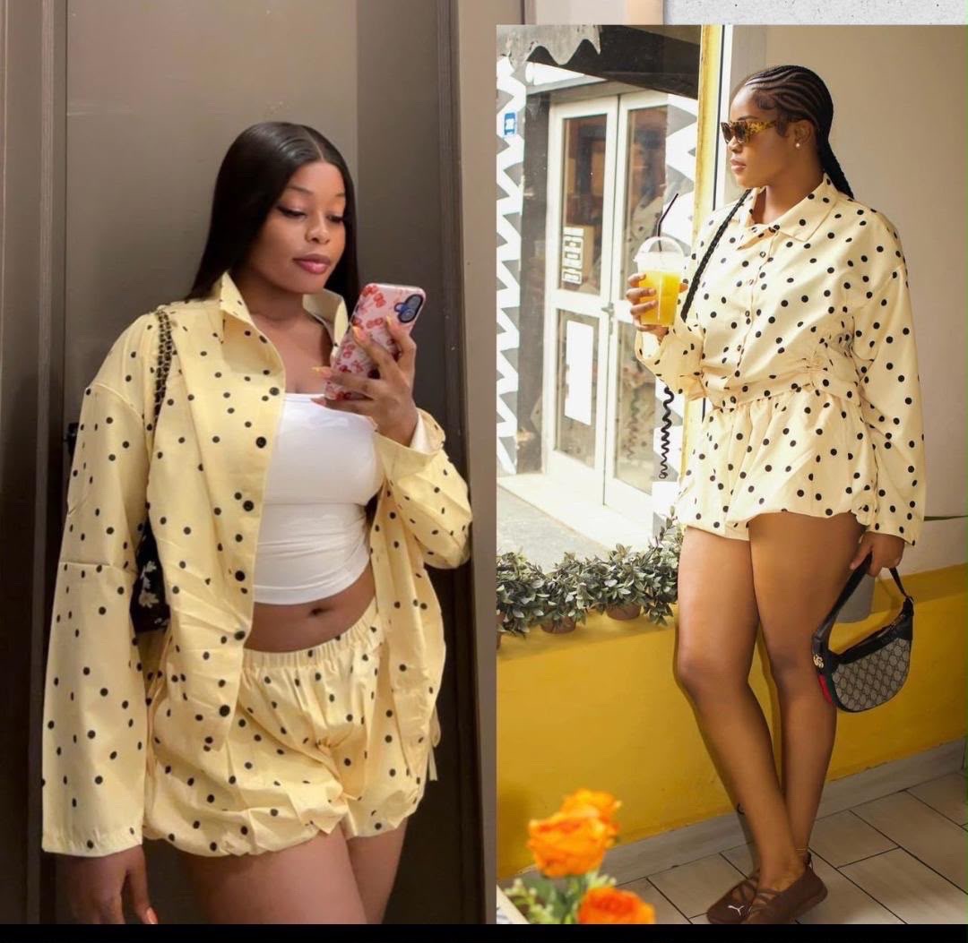 poka dot two piece (long sleeve)