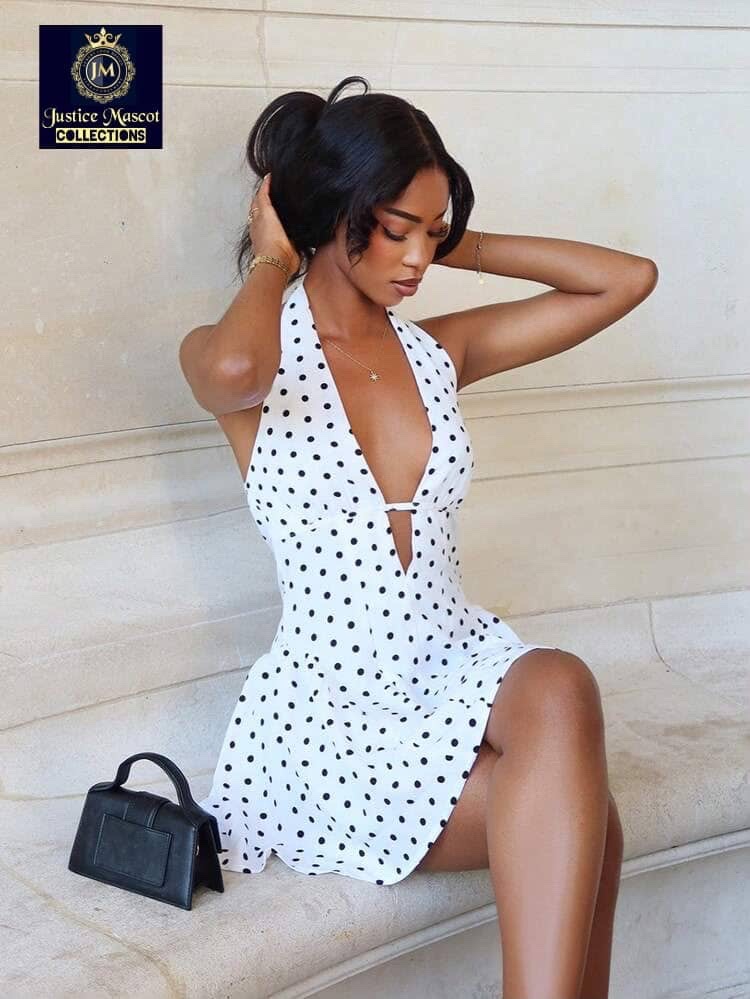 Poka dot open back