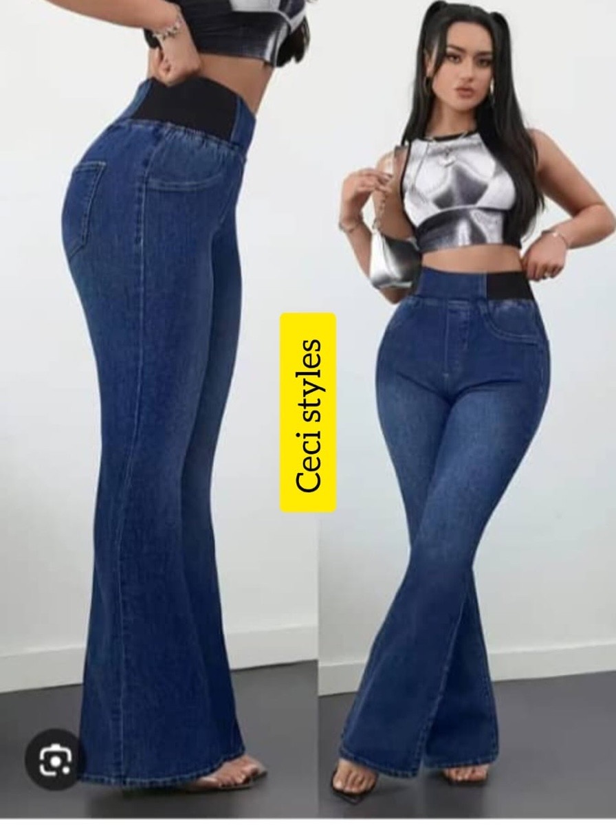 High waist palazzo jean