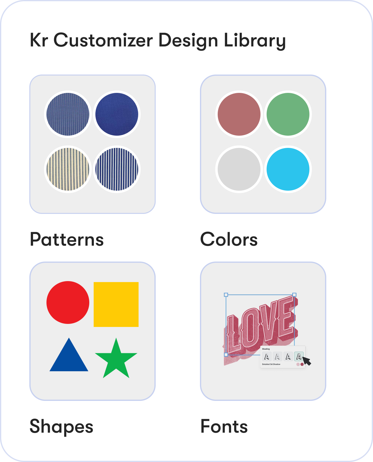  KR Customizer plugin showing ecommerce product customization options