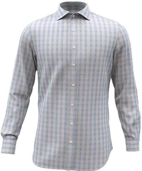 Gingham shirt product customization using KR Customizer 2D 3D apparel customizer