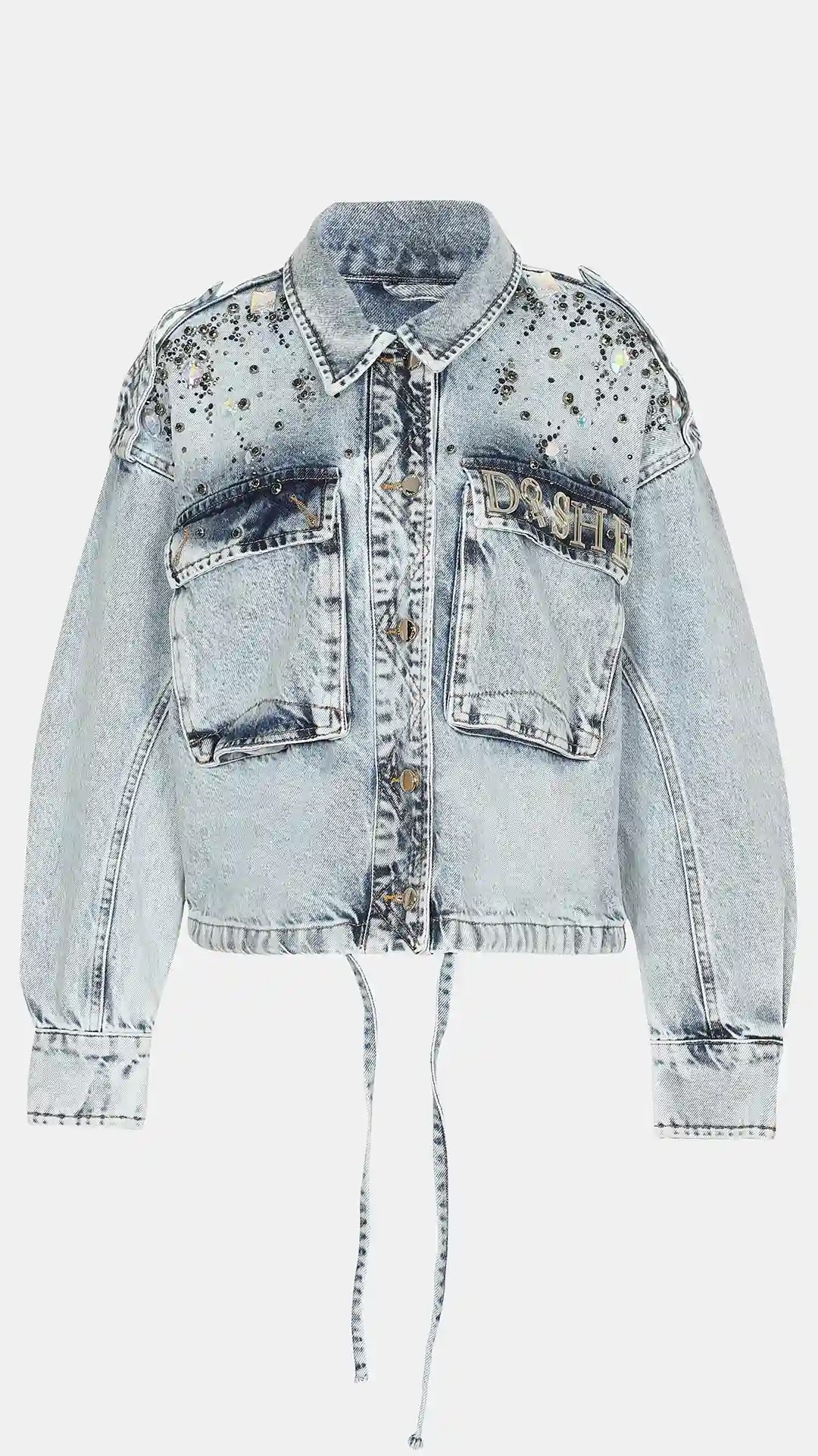 Embellished white 2025 denim jacket
