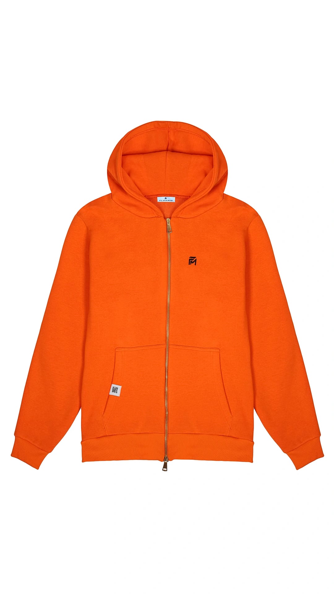 Dubai Relaxed Fit Unisex Hooded Cotton Fleece Zippered Jacket Orange Flashmob Nation