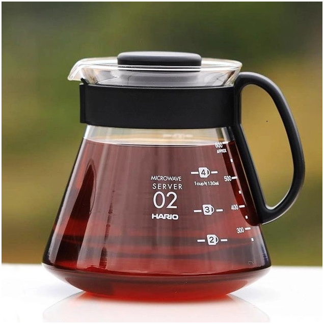 Стеклянний кавовий сервер Hario V60 600 мл для ідеального заварювання кави
