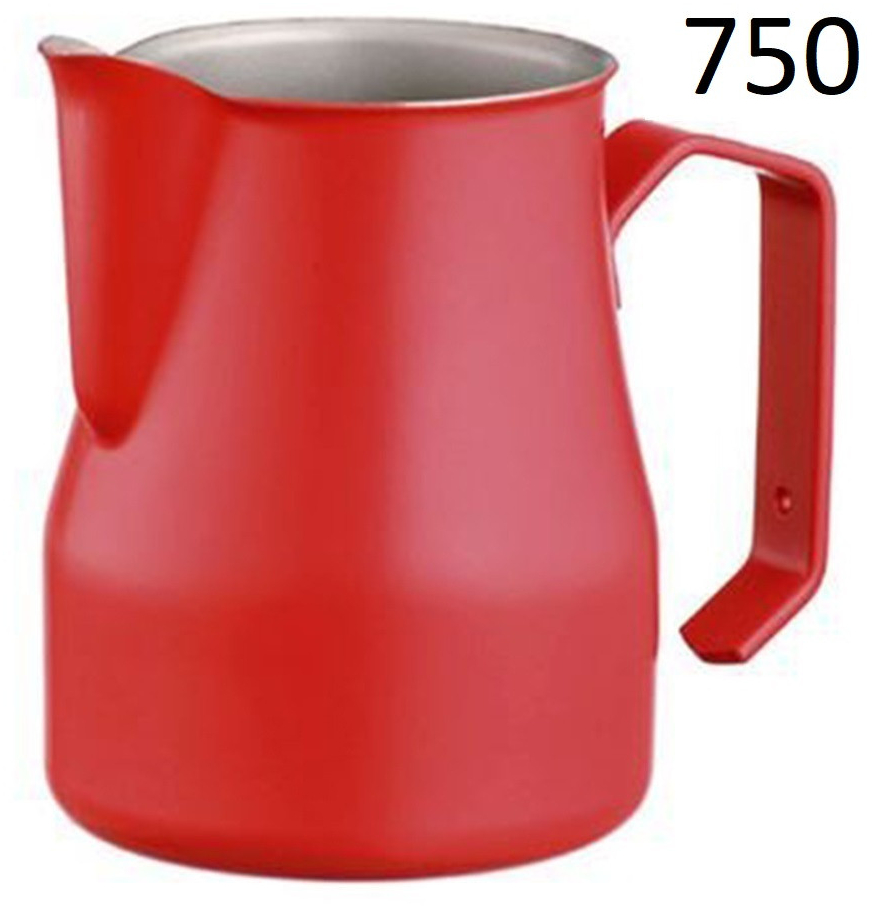 Питчер для латте-арт Motta Europa 750 мл с носиком для точного наливания, красный, нержавеющая сталь