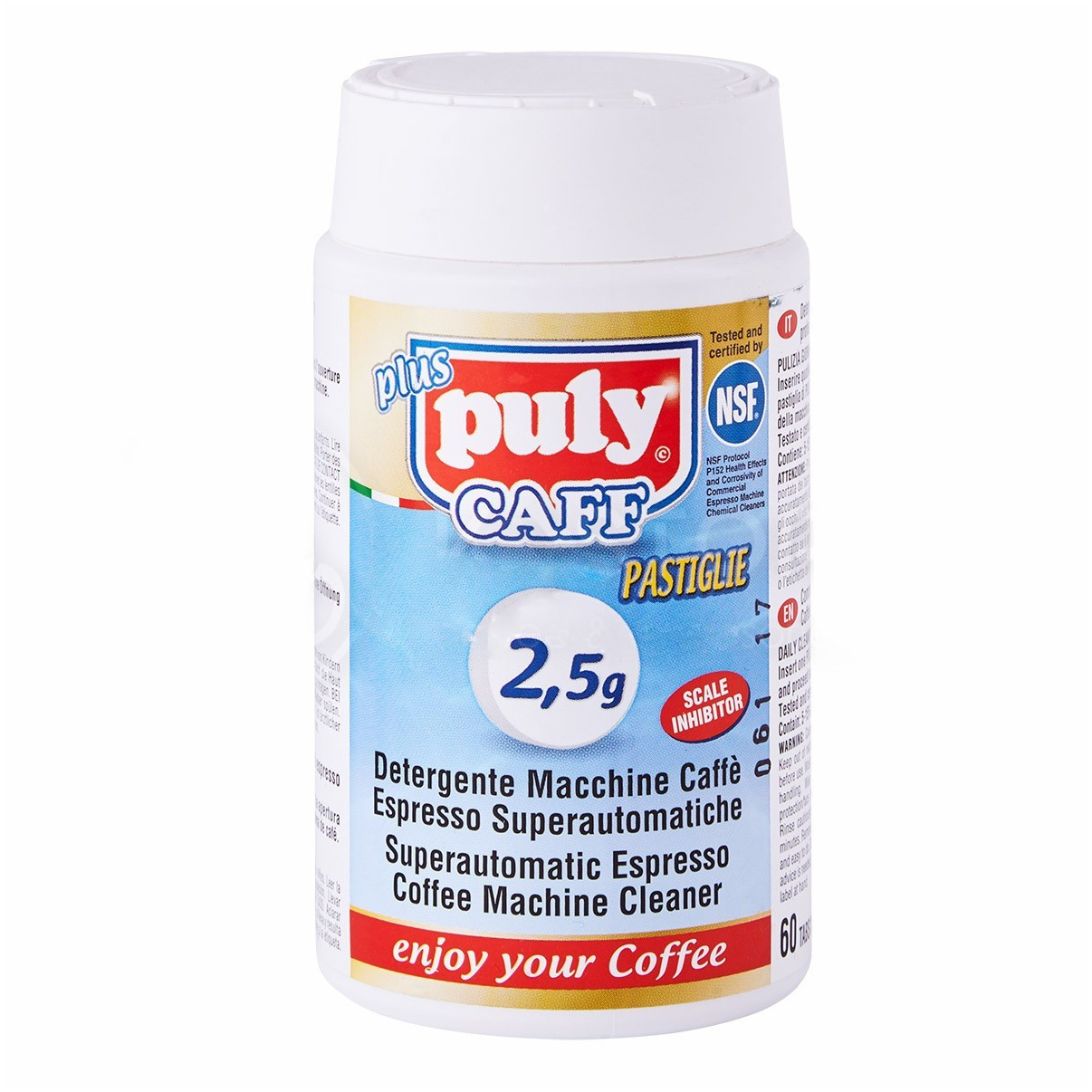 Таблетки для чистки кофемашин Puly Caff, 60 шт. по 2,5 г - эффективное средство для удаления кофейных масел