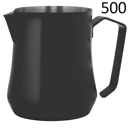 Питчер для молока Motta TULIP Nera Black 500 мл, идеальный для латте-арт, из полированной нержавеющей стали