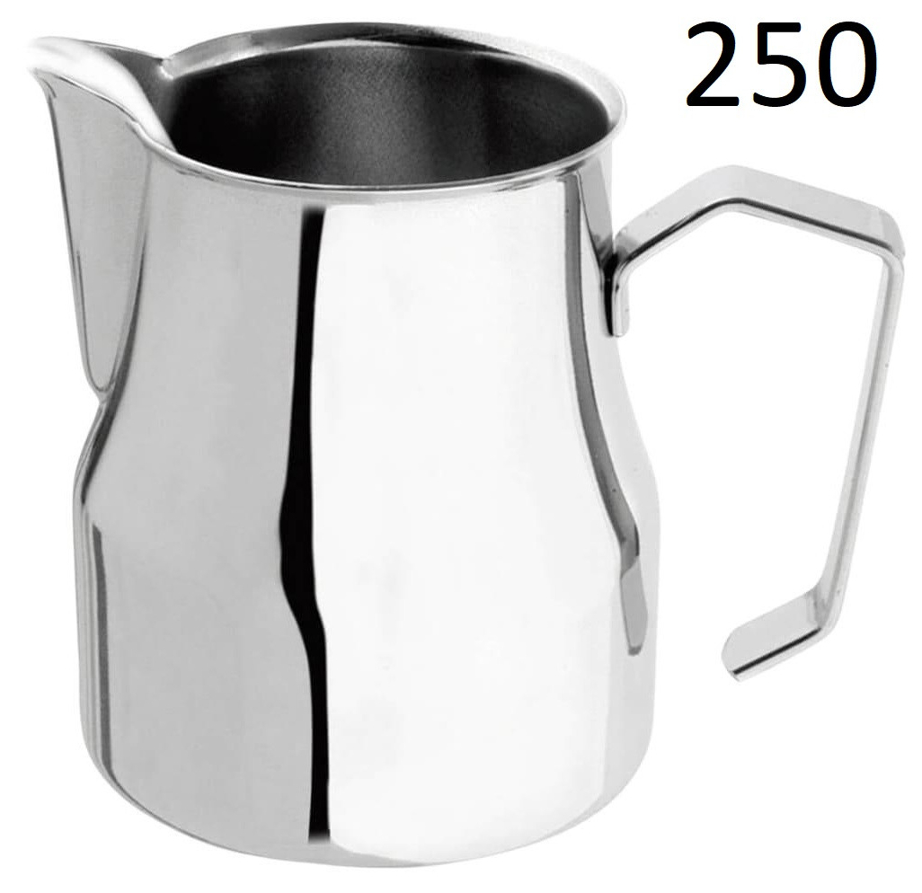 Питчер для латте-арт Motta Europa 250 мл из нержавеющей стали с удобным носиком для создания молочной пены